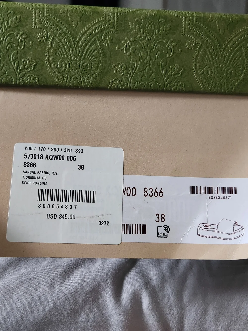 Gucci Canvas GG Monogram Angelina Platform Slide Sandals